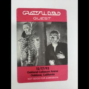 Grateful Dead Backstage Pass 12-17-93 Oakland Coliseum 1993 Wolfman Hollywood